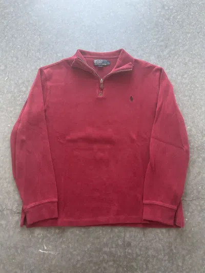 Pre-owned Polo Ralph Lauren Y2k T Quarter Zip Sweatshirt In Red