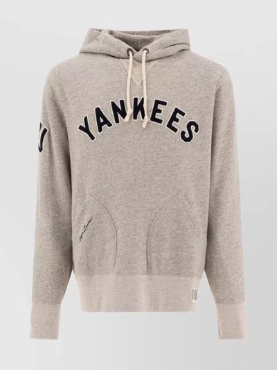 Polo Ralph Lauren "yankees" Drawstring Hood Kangaroo Pocket Hoodie In Pink