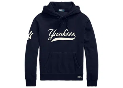 Pre-owned Polo Ralph Lauren Yankees Hoodie (mens) In Aviator Navy Blue
