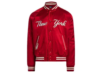 Pre-owned Polo Ralph Lauren Yankees Jacket (mens) In Ralph Red/aviator Navy Blue