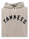 Polo Ralph Lauren "yankees" Drawstring Hood Kangaroo Pocket Hoodie In Gray