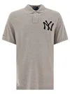 Polo Ralph Lauren "yankees" Polo Shirt With Polo Collar In Gray