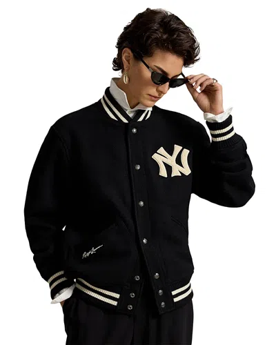 Polo Ralph Lauren Yankees Wool Blend Logo Bomber Jacket In Multi