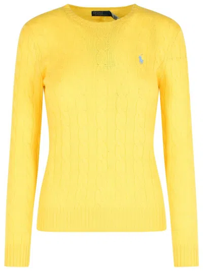 POLO RALPH LAUREN POLO RALPH LAUREN YELLOW CASHMERE BLEND SWEATER