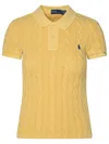 Polo Ralph Lauren Yellow Polo Pony Short Sleeve Shirt In Cotton Woman In Yellow