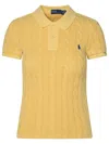 Polo Ralph Lauren Yellow Polo Pony Short Sleeve Shirt In Cotton Woman In Yellow