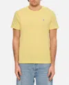 Polo Ralph Lauren Custom Slim Fit Jersey Crewneck T-shirt Man T-shirt Yellow Size Xxl Cotton In Yellow