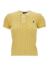 Polo Ralph Lauren Yellow Polo Pony Short Sleeve Shirt In Cotton Woman In Fall Yellow