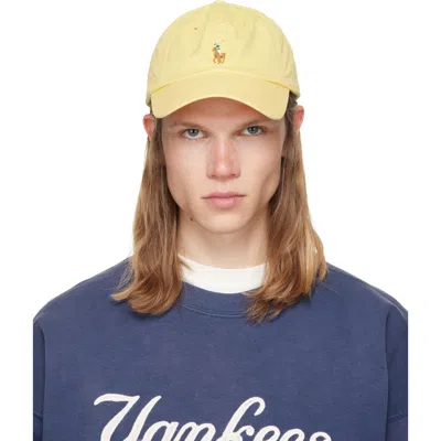 Polo Ralph Lauren Yellow Stretch-cotton Twill Ball Cap In Brown