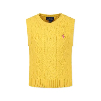 Polo Ralph Lauren Kids' Yellow Vest For Girl With Horse