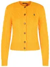 Polo Ralph Lauren Long Sleeve Crewneck Cardigan In Yellow