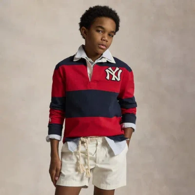 Polo Ralph Lauren Kids' Youth   Navy/red Yankees  Rugby Knit Shirt In Multi