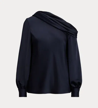 Polo Ralph Lauren Zamiel Long Sleeve Blouse In Blue