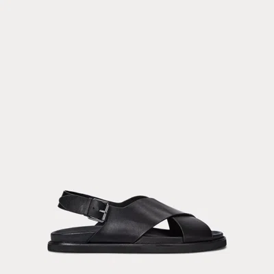 Polo Ralph Lauren Zane Leather Sandal In Black