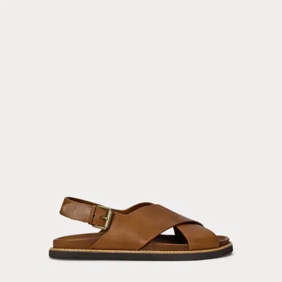 Polo Ralph Lauren Zane Leather Sandal In Polo Tan