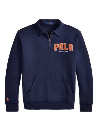 Polo Ralph Lauren Zip-collar Polo Sweatshirt In Blue