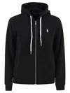 Polo Ralph Lauren Zip-fastening Hoodie With Exclusive Embroidered Pony In Black