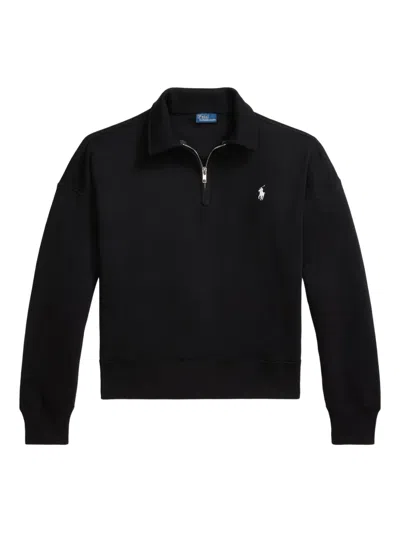 Polo Ralph Lauren Zip-front Sweatshirt In Black