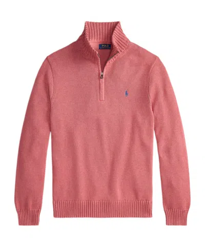 Polo Ralph Lauren Zip Long-sleeve Sweater In Pink