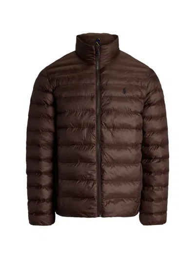 Polo Ralph Lauren Zip Quilted Jacket In Brown
