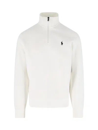 Polo Ralph Lauren Zip Sweatshirt In White