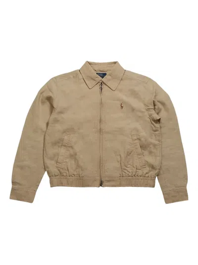 Polo Ralph Lauren Zip-up Bomber Jacket In Brown