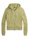 Polo Ralph Lauren Zip-up Cable-knit Hoodie In Green