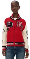 Polo Ralph Lauren Intarsia Wool-blend Cardigan In Red