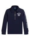Polo Ralph Lauren Zip-up Collar Polo Shirt In Blue