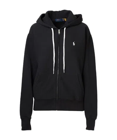 Polo Ralph Lauren Zip-up Cotton Hoodie In Black