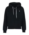 Polo Ralph Lauren Zip-up Drawstring Hoodie In Black