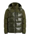 Polo Ralph Lauren Quilted Hooded Coat Chest Pocket In Green
