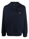 Polo Ralph Lauren Zip-up Hooded Sweatshirt In Blue