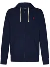 Polo Ralph Lauren Zip-up Hooded Sweatshirt In Cotton-polyester Blend In Black