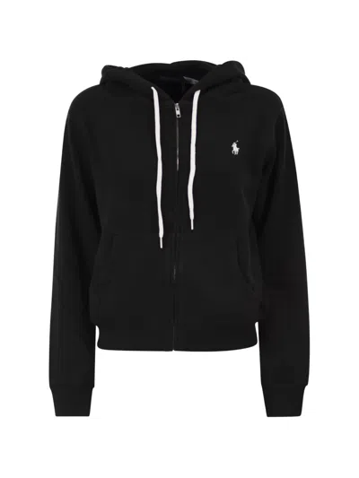 Polo Ralph Lauren Zip-up Hoodie In Black