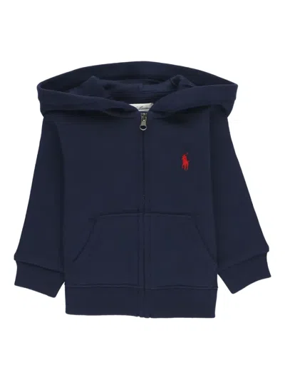Polo Ralph Lauren Babies' Zip-up Hoodie In Blue
