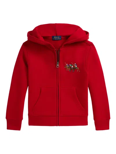 Polo Ralph Lauren Kids' Zip-up Hoodie In Red
