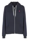 Polo Ralph Lauren Zip-up Hoodie With Drawstring Hood And Kangaroo Pockets In Black