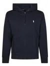 Polo Ralph Lauren Zip-up Hoodie With Drawstring Hood In Black