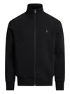 Polo Ralph Lauren Black Cardigan With High Neck And Pony Embroidery On The Front In Black