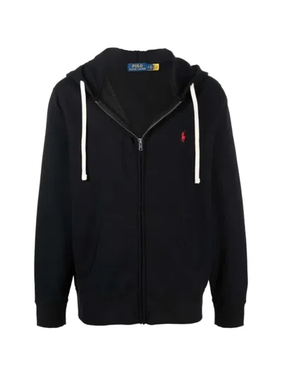 Polo Ralph Lauren Zip Sweatshirt With Front Pockets And Hood In Blue