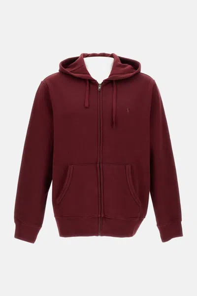 Polo Ralph Lauren Zip-up Sweatshirt In Burgundy