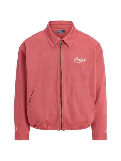Polo Ralph Lauren Zipped Embroidered-detail Windbreaker In Red