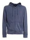 Polo Ralph Lauren Zipped Hoodie In Azzurro
