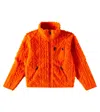 Polo Ralph Lauren Cable-motif Teddy Fleece Hybrid Jacket In Orange