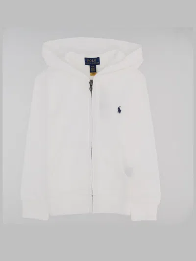 Polo Ralph Lauren Kids'  Zipper Hoodie In White