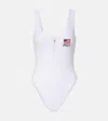 Polo Ralph Lauren Zipper Scoop Tank Logo Swimsuit