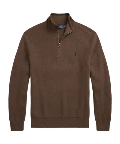 Polo Ralph Lauren Zipper Sweater In Brown