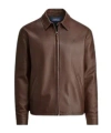 Polo Ralph Lauren Brown Jacket With Classic Collar And Pony Embroidery On The Front In Leather Man In Brown