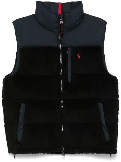 Polo Ralph Lauren Puffer Pile Vest In Black